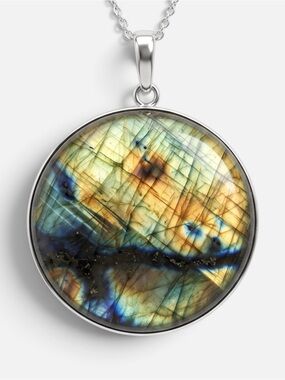 RARE MASSIVE VINTAGE LABRADORITE NECKLACE